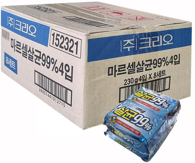 크리오 동산 마르셀 살균99% 빨래 230g 세탁비누, 400g, 32개