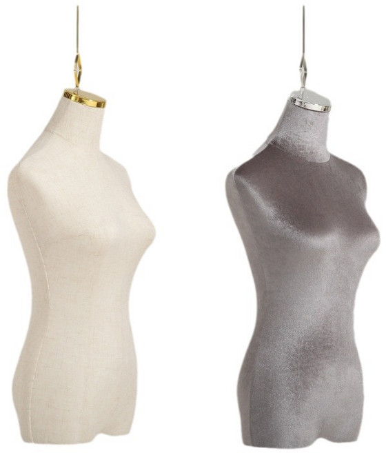 행거형 벨벳 마네킹 옷가게 매장 여성복 마네킹 쇼룸 드레스 웨딩 마네킹 걸이형 반신 마네킹, 1개, 베이지