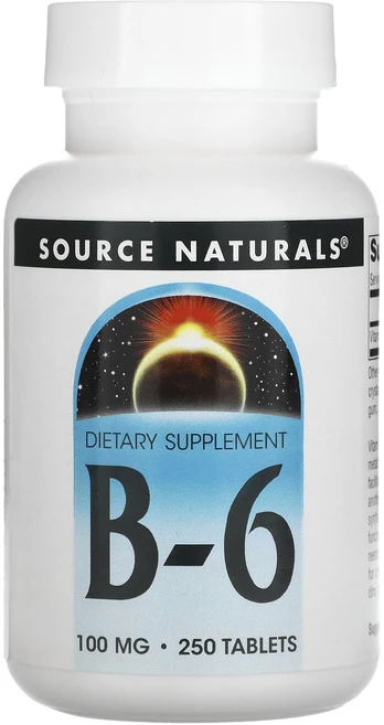[정품보장]소스내추럴스 비타민B6 Source Naturals 100mg 250정 X 1병, 1개 - 쿠팡