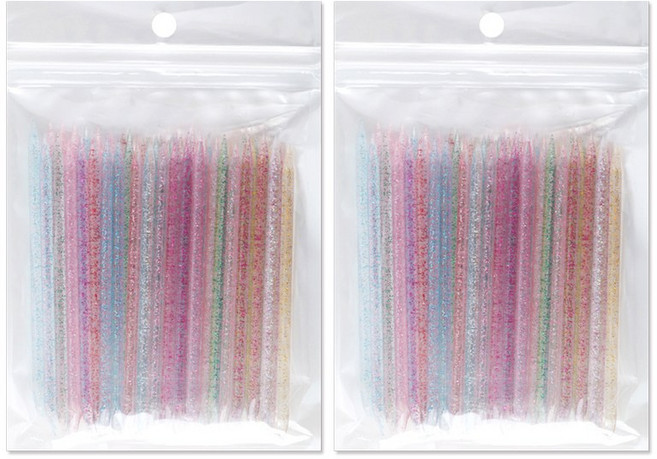 투명 크리스탈 네일 우드스틱 속눈썹스틱 큐티클제거 밀대, 100개, 크리스탈 네일스틱