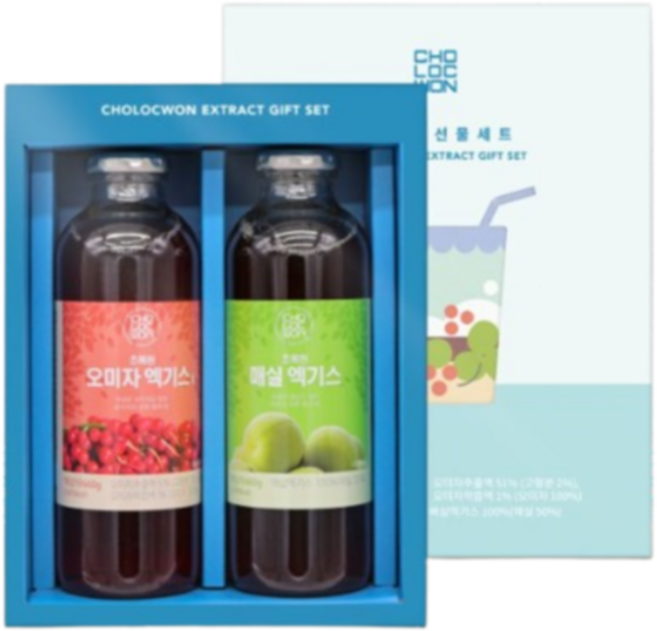 초록원 과실 엑기스 660g x 2종 선물세트, 3세트, 매실 + 오미자
