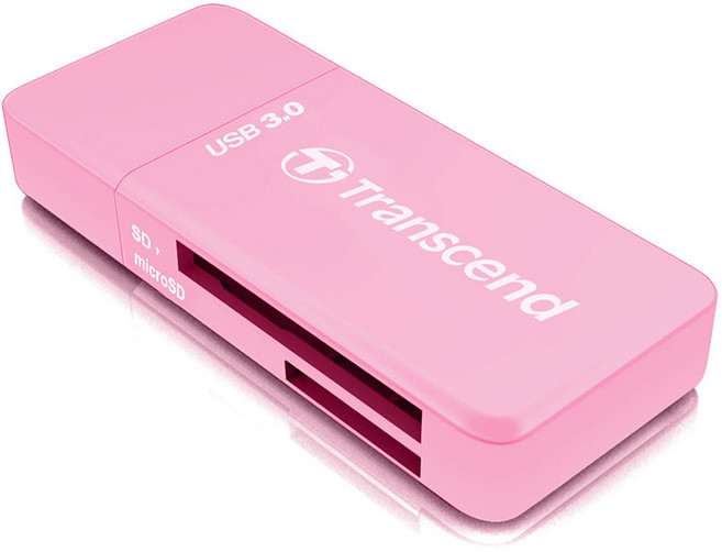 트랜센드 RDF5 USB3.0 메모리카드 리더기마이크로SD, 핑크, RDF5(핑크), 1개