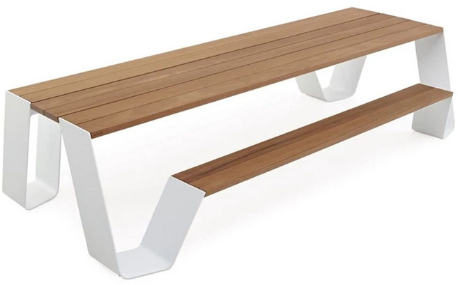 일체형 야외테이블 세트 피크닉 정원벤치 개방형, 기타, 쌍의자 2.4m 유목