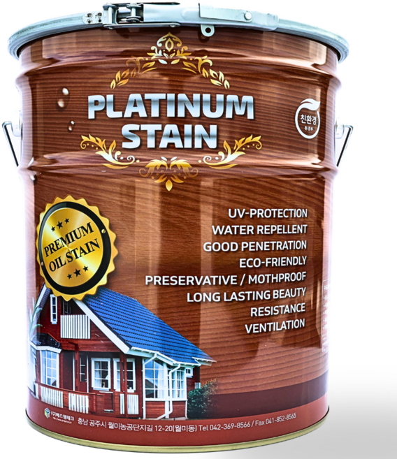 [PLATINUM] 친환경인증 오일스텐 오일스테인 목재침투 방부목 스테인20리터, 1개, 20L, 도토리색