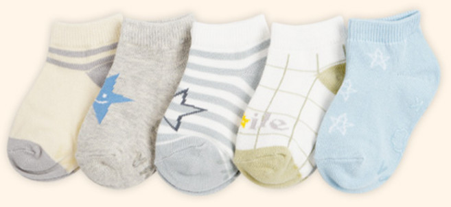 비바세븐 유아동용 에뜨왈 SK 발목 양말 5족 세트