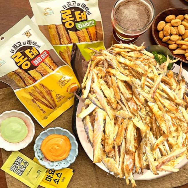 손질 양념 먹태 황태채 와사비맛 바사삭 호프용 마른 안주, 1개, 45g