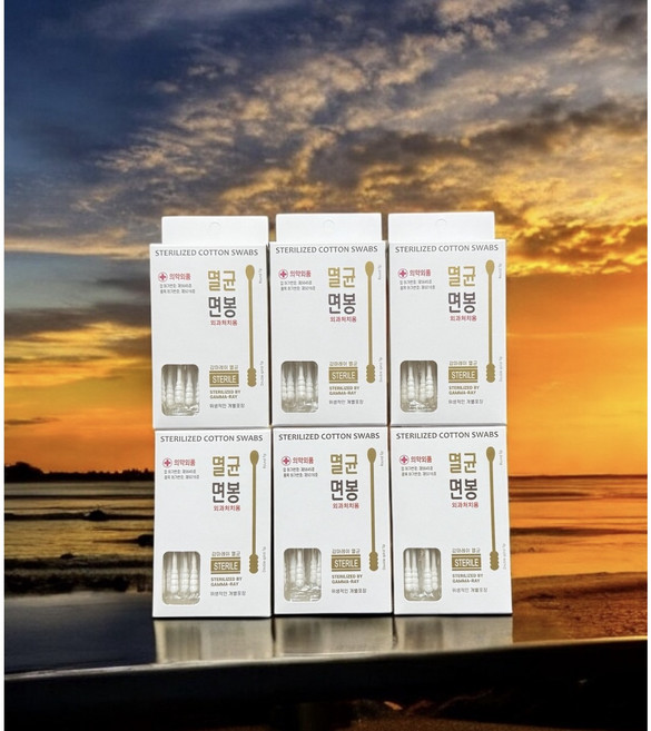 국내산 유기농 순면 멸균 개별 면봉, 30매입, 6세트