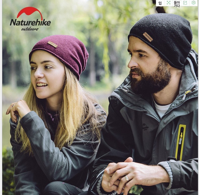 네이처하이크 노커 울니트모자 아웃도어 힙합 기모남녀 한일 패션 얇은 비니, 레드