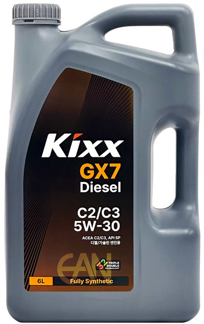 KIXX GX7 디젤 C2 C3 5W30 6L 디젤 엔진오일, KIXX GX7 디젤 C2/C3 5W30_6L, 1개