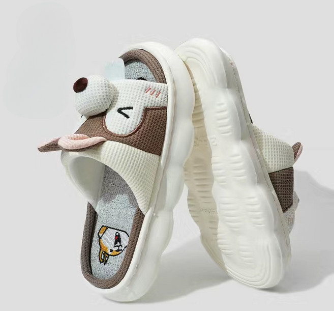 귀여운 다람쥐 숙녀 부드러운 단독 캐주얼 커플 스타일 새 신발 통풍 편안한 패턴 디자인 미끄럼 방지 리넨