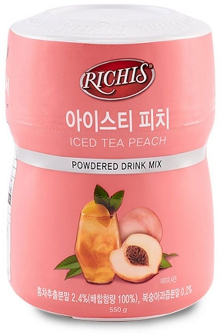 아이스티 피치 복숭아 과즙분말 550g X2개 음료 재료 cwj793vO