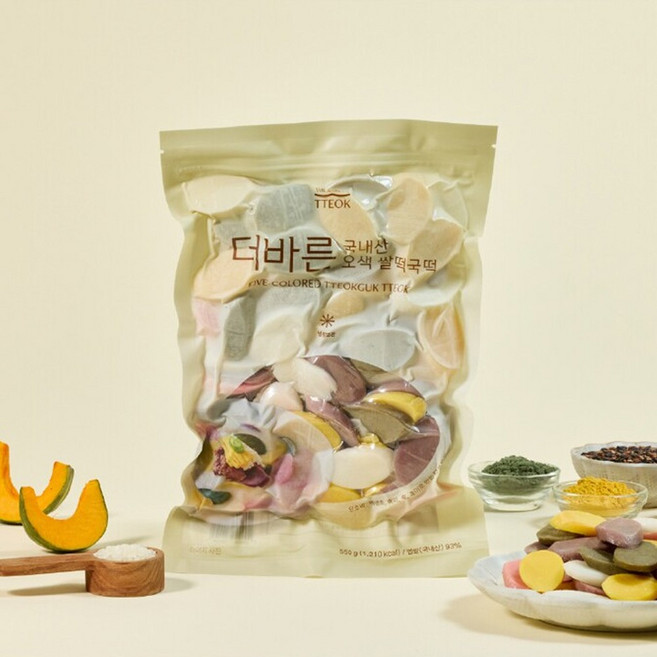 더바른떡 오색떡국떡 550g x 3팩 100%국산쌀, 1박스