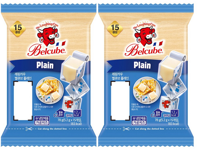 래핑카우 벨큐브 15큐브 플레인 2개, 78g