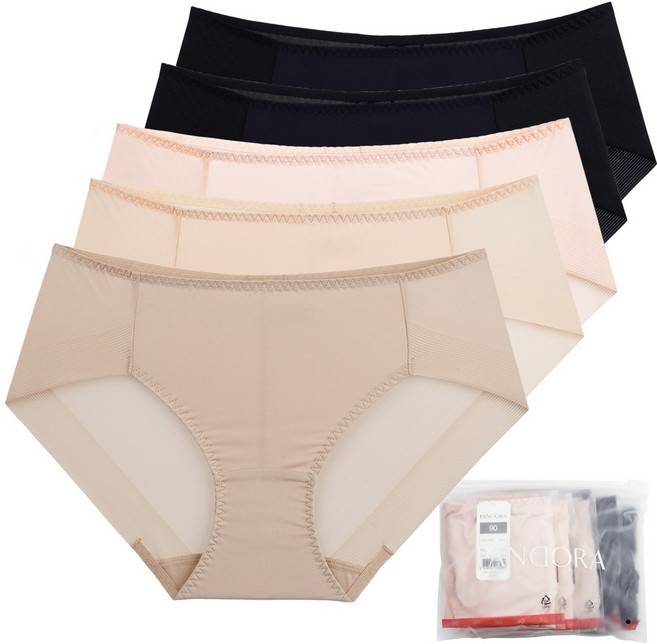 판도라by비비안 베이직 노라인 헴 누디 데일리 요일팬티 5종 패키지 팬티