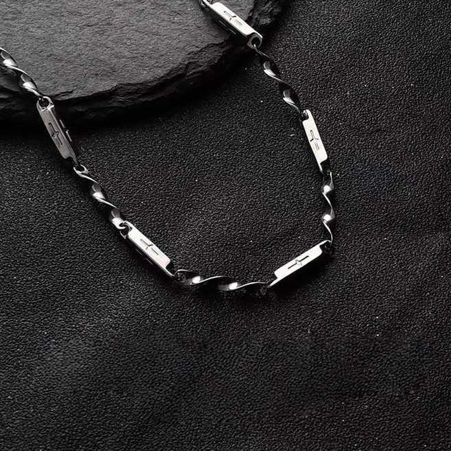 ROYALBELLE 남녀공용 티타늄강 체인 모던 심플 목걸이 스트리트 데일리 패션 커플 목걸이 I072307