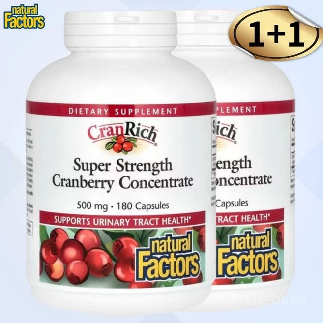 내추럴팩터스 크랜리치 크렌베리 크랜베리 500mg 180캡슐 2개 Cranberry, 180정 - 쿠팡