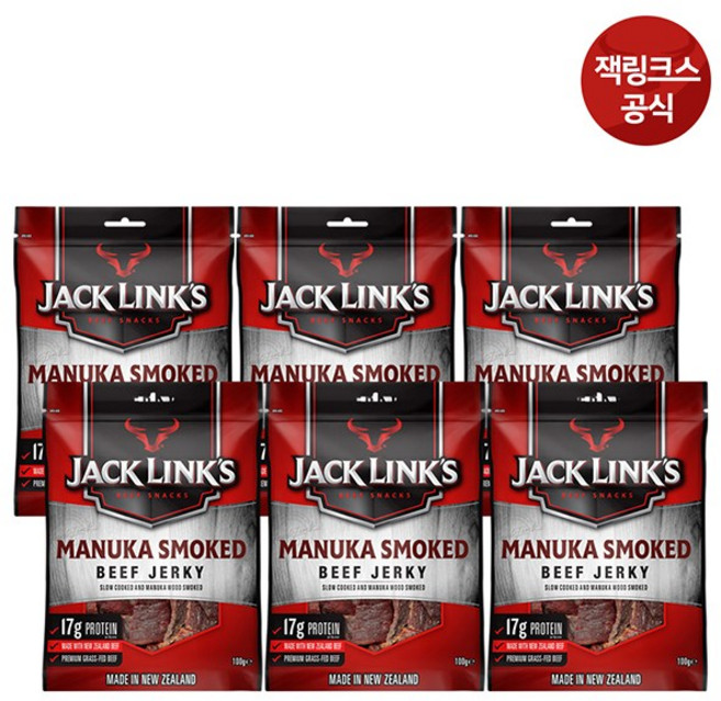 잭링크스 마누카 100g 육포 소고기육포, 6개