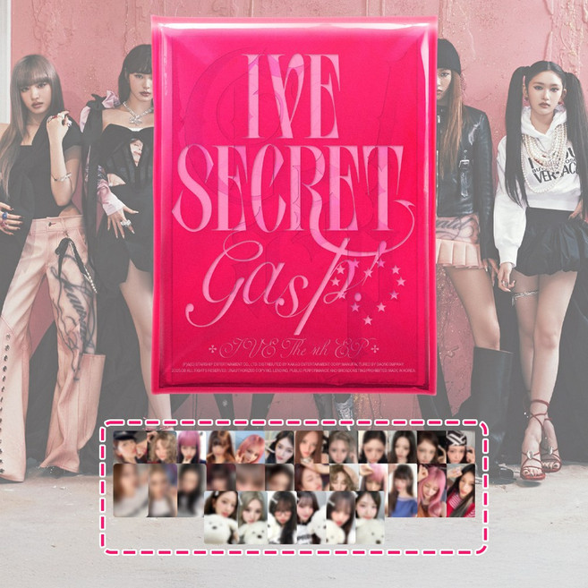 [공식특전] 아이브 앨범 아이브 시크릿 OXOZ 일반반 LOVED IVE 4집 EP IVE SECRET, Gasp! (핑크) + 미공포 1매