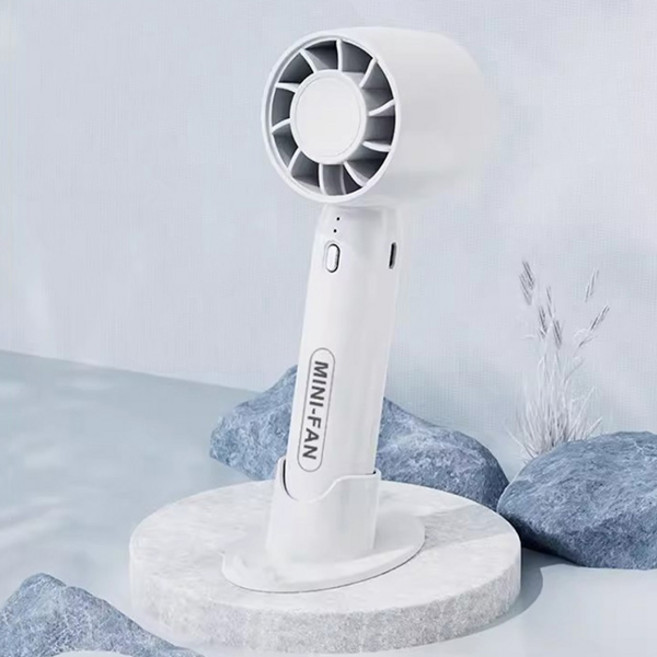 1+1 업그레이드 터보팬 고용량 원터치 3단조절 집풍기능 컴팩트 휴대용선풍기, 화이트