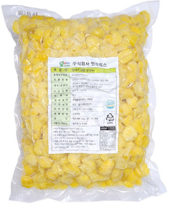엔브릭스 냉동 당적조각밤 다이스 2kg(중국) 당적밤 달콤밤 [아이스박스포함], 2kg, 1개