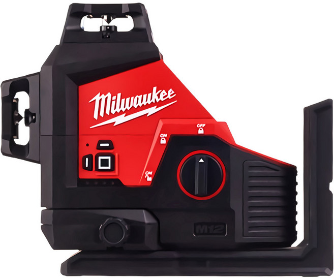 밀워키공식대리점 M12 3PL 12V 그린 회전 레이져 레벨기 수평 수직 레이저 측정기 베어툴, 1개
