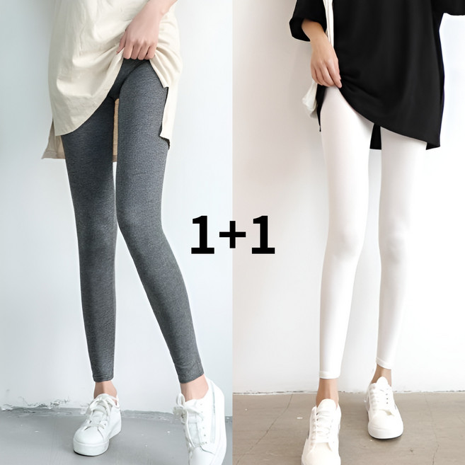 1+1 여성 9부 면스판 레깅스 44-77까지 빅사이즈
