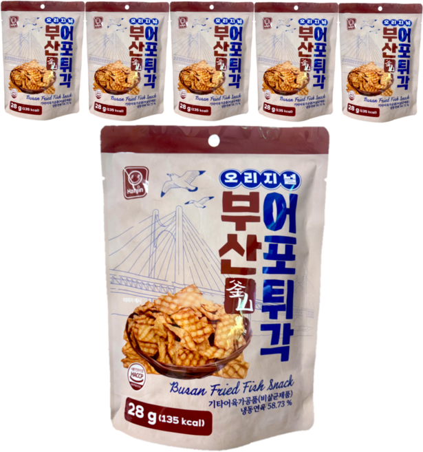 한진식품 오리지널 부산 어포튀각, 6개, 28g
