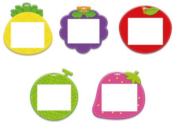 어린이집 이름표 유치원 명찰 과일 멀티네임텍 (5종/1봉10개입) 리뉴얼 칼라옷핀 포함, NO.034 포도, 선택옵션:NO.034 포도／FREE