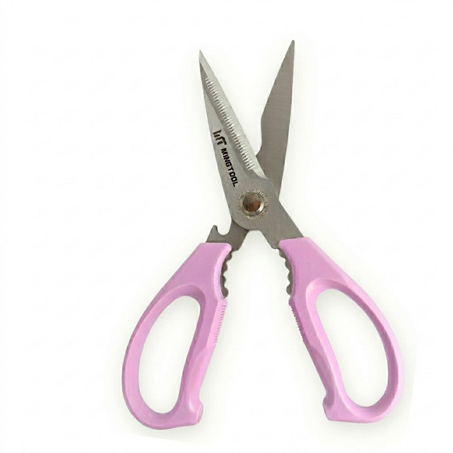 MINGTOOL 銘刀 日本鋼廚房剪，多功能食物剪刀，適用於料理、烤肉、剪菜、碎堅果與開瓶，台灣製造, 薰衣紫, 1個