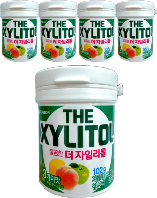 오리온 깔끔한 더 자일리톨, 102g, 5개