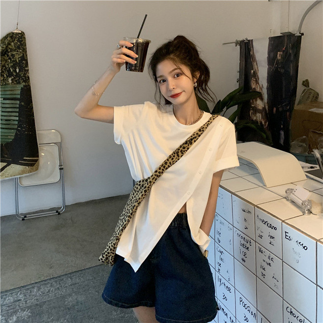 短袖短版上衣 T恤女裝 多巴胺穿搭 韓版顯瘦