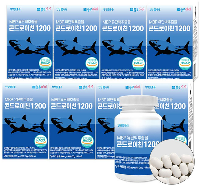 MBP 콘드로이친1200 60정 / 미국산 상어연골추출분말 MBP유단백추출물, 8개