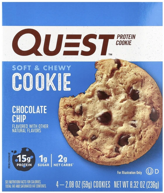 지금 곧 품절됩니다 Quest Nutrition 프로틴 쿠키 초콜릿 칩 4팩 각 59g(2.08oz) 서둘러주시면 감사하겠습니다, QuestNutrition프로틴쿠키초콜릿칩4팩각59g2 - 쿠팡
