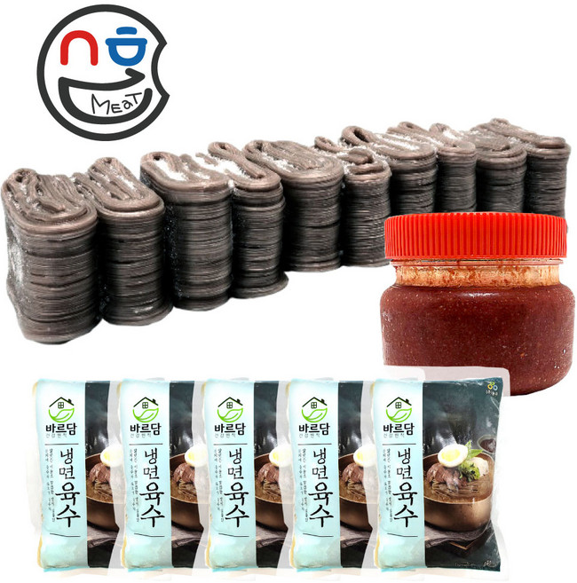 하남이조 막국수 (2kg+ 냉면육수 350g x 5봉 + 비빔장 500g) 물막국수 비빔막국수 막국수사리 메밀, 1세트