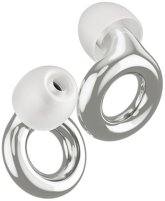 루프 익스피리언스 2 이어플러그 U2013 콘서트 및 페스티벌 라이브 뮤지션 스포츠 DJ 나이트라이프 17DB 소음 감소 이어플러그(고충실도), Silver, 1, 1