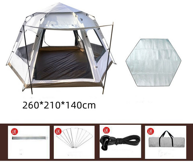 원터치자동텐트 오토6 육각텐트 흰색, 240CM