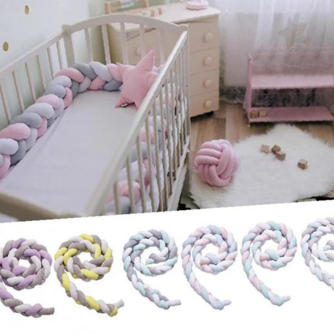 아기 침대 범퍼 쿠션 안전 가드 긴 베개 롱 쿠션 보호 용품 침구 인테리어 소품, 2m_화이트콤보