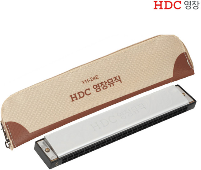 영창 YH-24E 트레몰로 24홀 C키 입문자용 어린이 교재 하모니카 YH24E