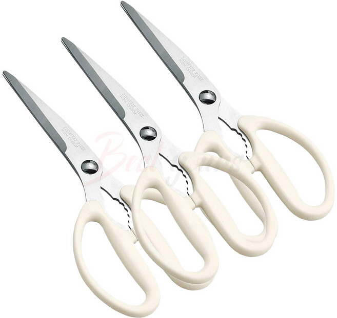 시모무라 화이트핸들 주방가위 16cm, 혼합색상, 3개