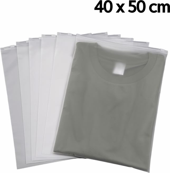 더고급스러움 의류 포장용 지퍼 반투명 의류 폴리백 (40x50cm), 50개