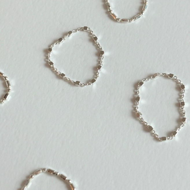 실버925 슬림 체인 반지 (2type)