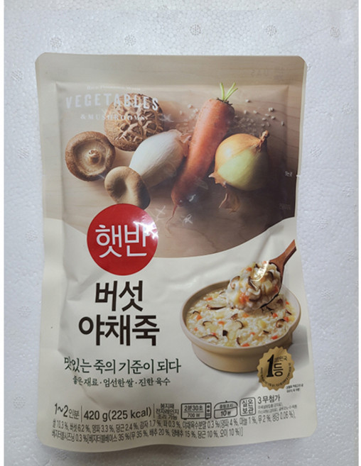 CJ제일제당 햇반 소프트밀 버섯야채죽 420g x7개, 7개