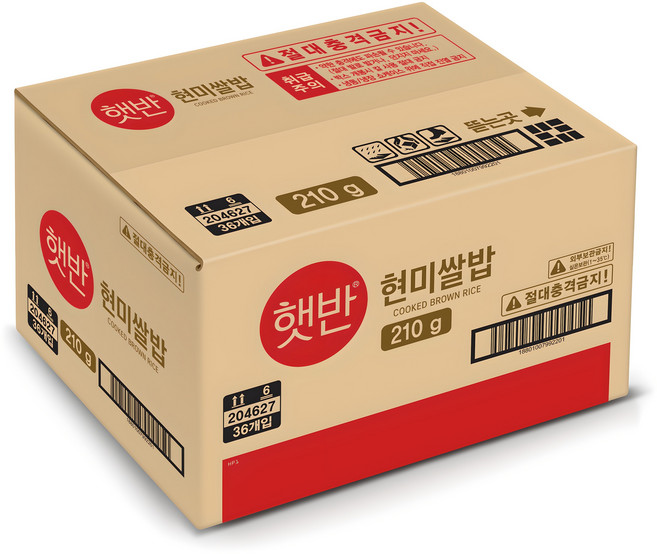 햇반 현미쌀밥, 210g, 36개