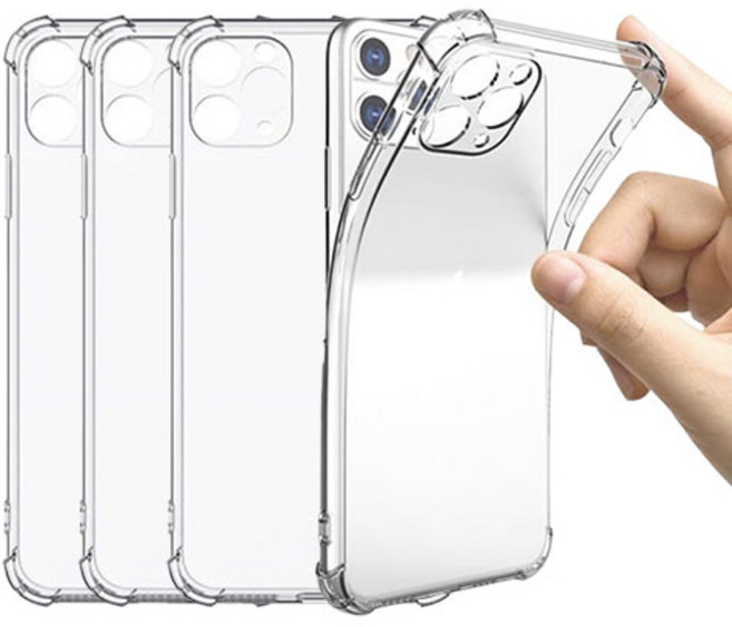 샵에스 변색없는 아이폰 투명 범퍼 케이스 3개입