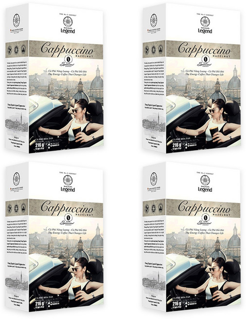 베트남 쭝웬 G7 레전드 카푸치노 헤이즐넛 커피, 18g, 4박스, 12개입