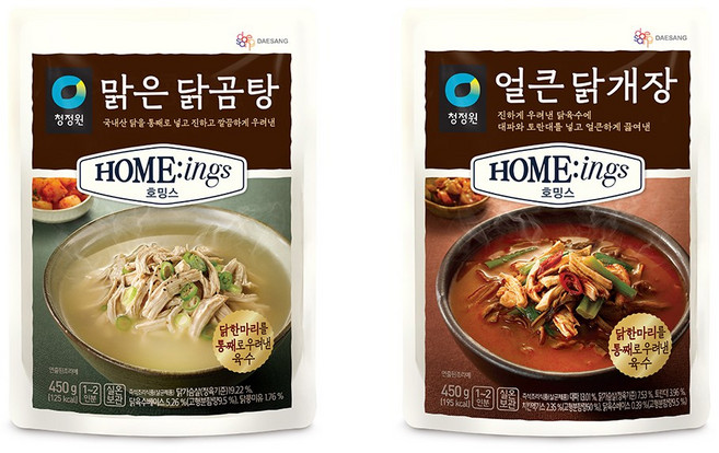 청정원 얼큰 닭개장4개+맑은닭곰탕4개 총 8개, 450g