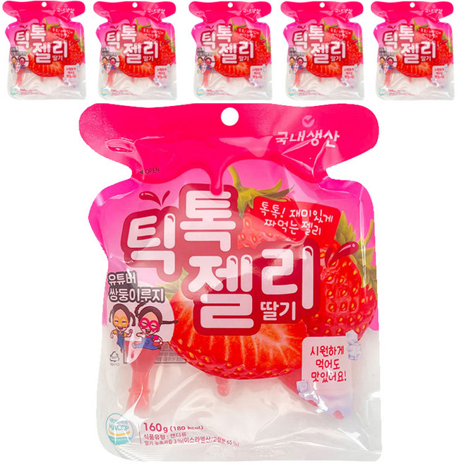 틱톡젤리 딸기, 160g, 6개