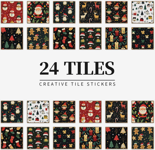 특가할인 프리미엄 북유럽 스타일 아트 데코 타일 스티커 24장, NHZ-076, 기본