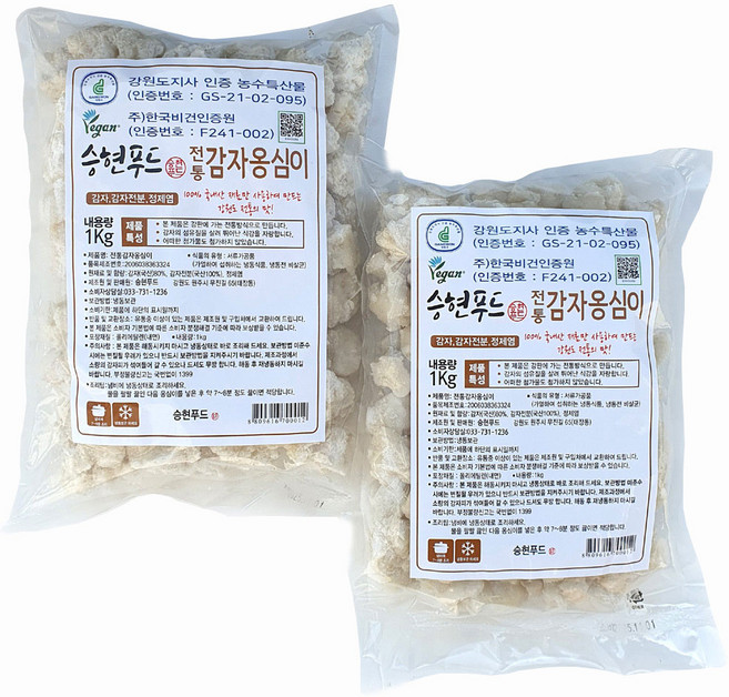 100%국내산감자 전통 감자옹심이 1kg, 2개