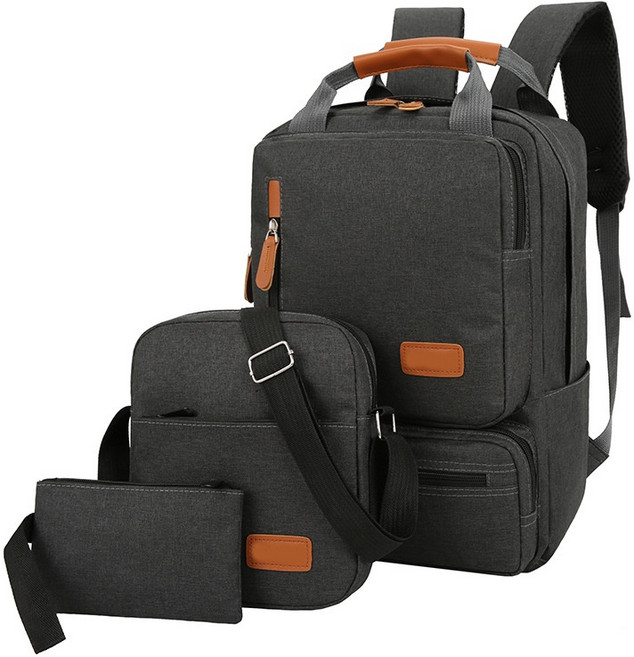 TOFU多功能雙肩電腦包 筆電後背包 公事包, B款-503限量-多件組-灰色,15.6吋, 1個